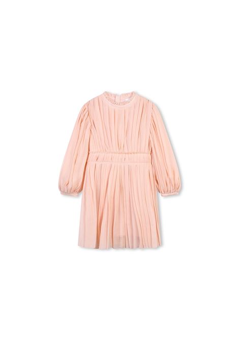 Washed Pink Pleated Wool Dress  CHLOÉ KIDS | C2039445K