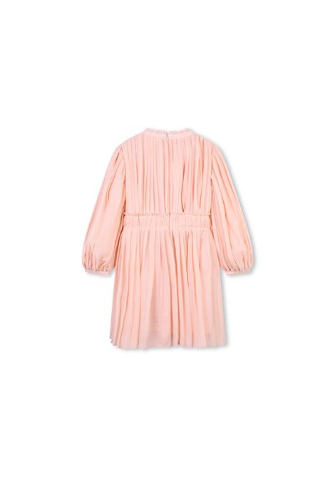 Washed Pink Pleated Wool Dress  CHLOÉ KIDS | C2039445K