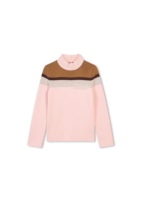 CHLOÉ KIDS Pullover In Maglia Washed Pink - CHLOÉ KIDS