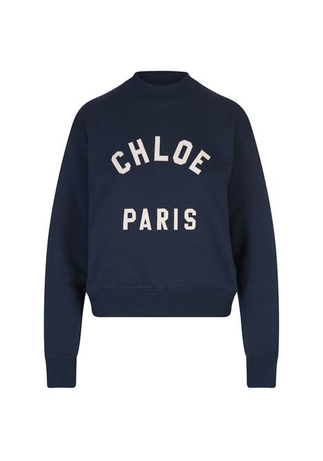 Classic Navy Pullover With Varsity Logo CHLOÉ | 24AJH121924C6