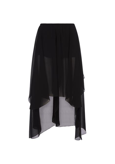 Black Silk Georgette Ruffle Shorts CHLOÉ | 24ASH11002001