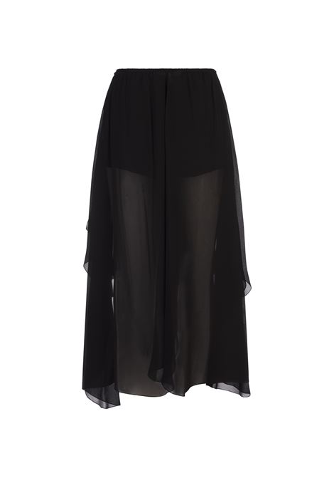 Black Silk Georgette Ruffle Shorts CHLOÉ | 24ASH11002001