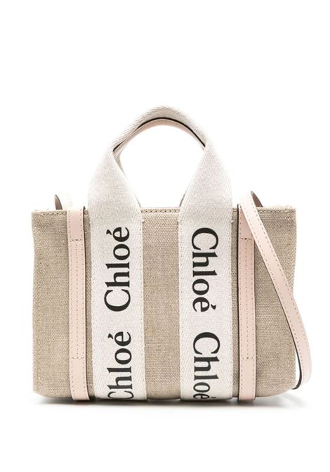 Borsa Tote Mini Woody Bianca e Rosa CHLOÉ | C22AP237I266J5