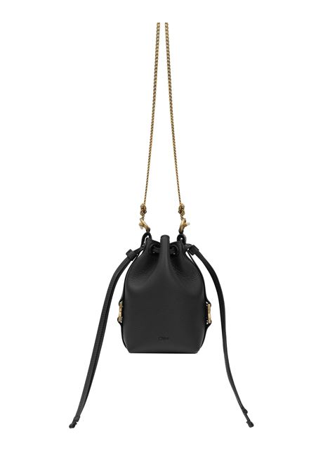 Micro Marcie Bucket Bag In Black Grainy Leather CHLOÉ | C23AP844I31001