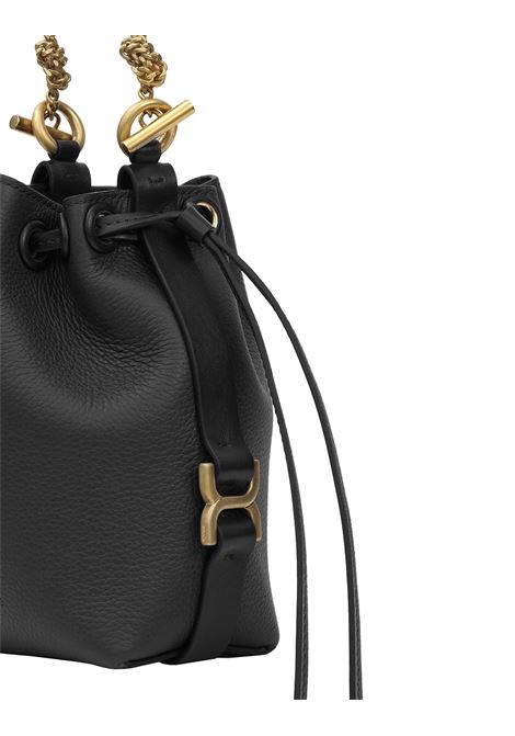 Micro Marcie Bucket Bag In Black Grainy Leather CHLOÉ | C23AP844I31001