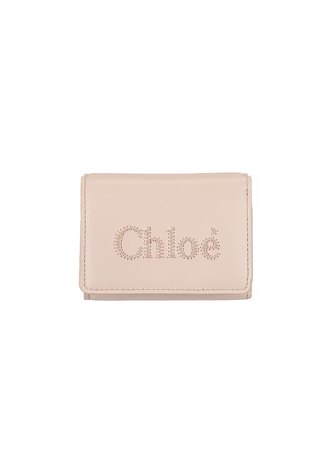 Chlo? Sense Mini Tri-Fold Wallet In Cement Pink Soft Leather CHLOÉ | C23AP875I106J5