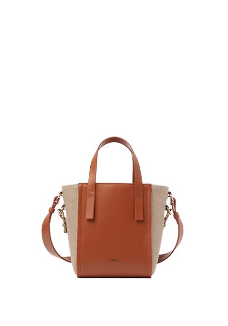 Natural Linen and Caramel Leather Sense Bag CHLOÉ | C23AS425L16247