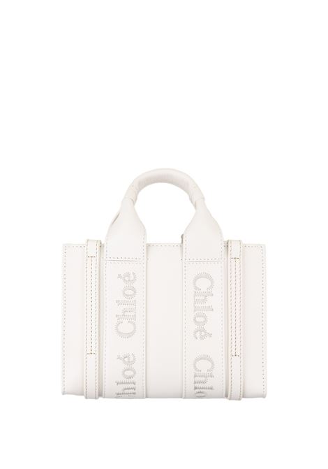 CHLOÉ Borsa Tote Mini Woody Bianca - CHLOÉ