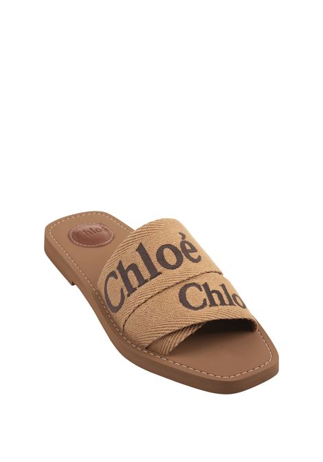 Woody Flat Sabots In Dark Tan CHLOÉ | C23U188EF2Y4