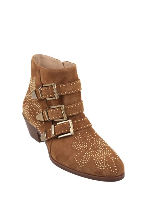 Brown Suede Susanna Ankle Boots  CHLOÉ | C23W134F627T