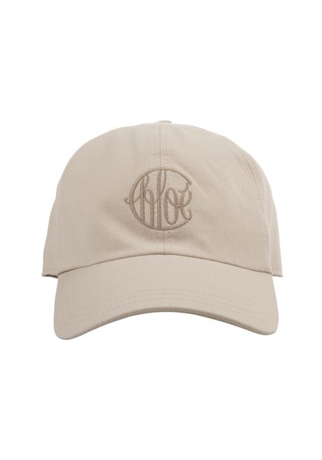 Cement Beige Baseball Hat With Embroidered Logo CHLOÉ | C24AD099GAB24H