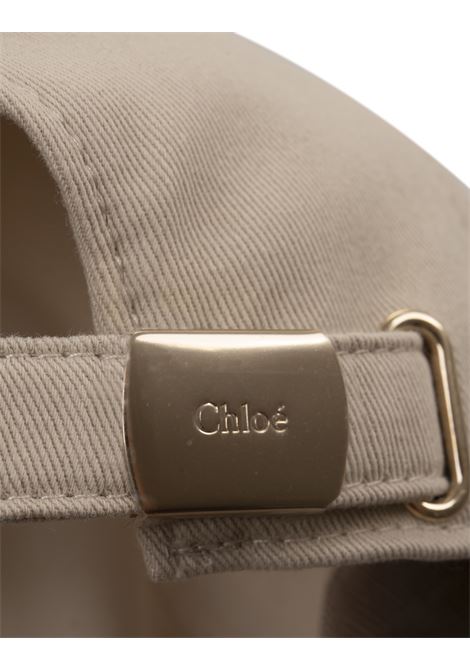 Cement Beige Baseball Hat With Embroidered Logo CHLOÉ | C24AD099GAB24H