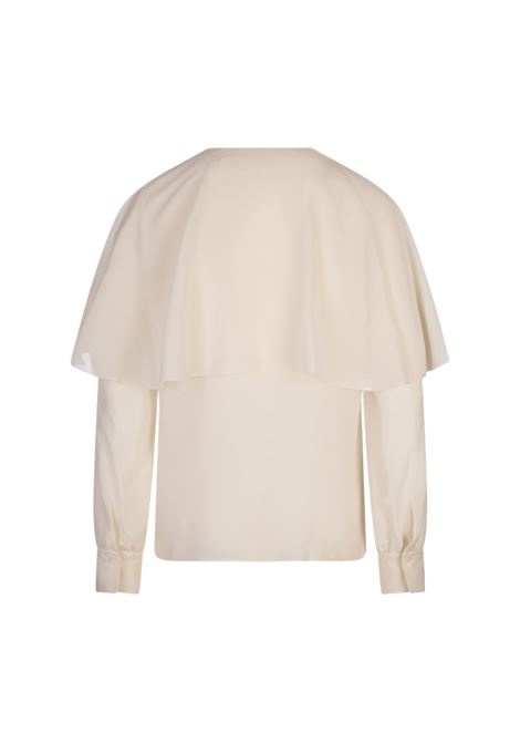 Clay Pink Silk Georgette Blouse With Cape  CHLOÉ | C24AHT03002114