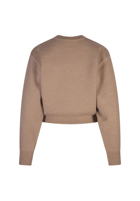 Maglione Corto Straw Beige Con Logo Ricamato CHLOÉ | C24AMP54730223