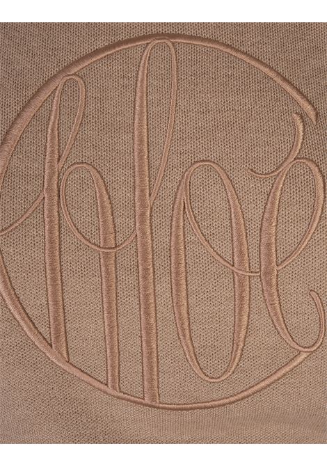 Maglione Corto Straw Beige Con Logo Ricamato CHLOÉ | C24AMP54730223