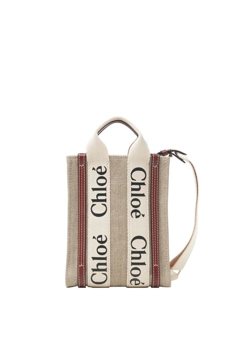 Tote Bag Mini North South In White - Brown CHLOÉ | C24AP243I2690U