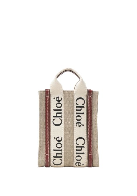 Tote Bag Mini North South In White - Brown CHLOÉ | C24AP243I2690U