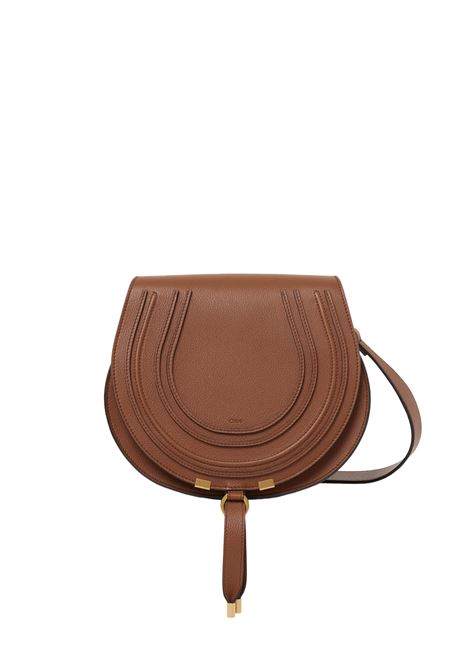 Marcie Saddle Bag In Tan Garnet Leather CHLOÉ | C24AS679I3125M