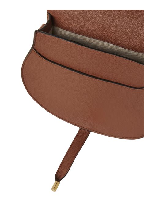 Marcie Saddle Bag In Tan Garnet Leather CHLOÉ | C24AS679I3125M