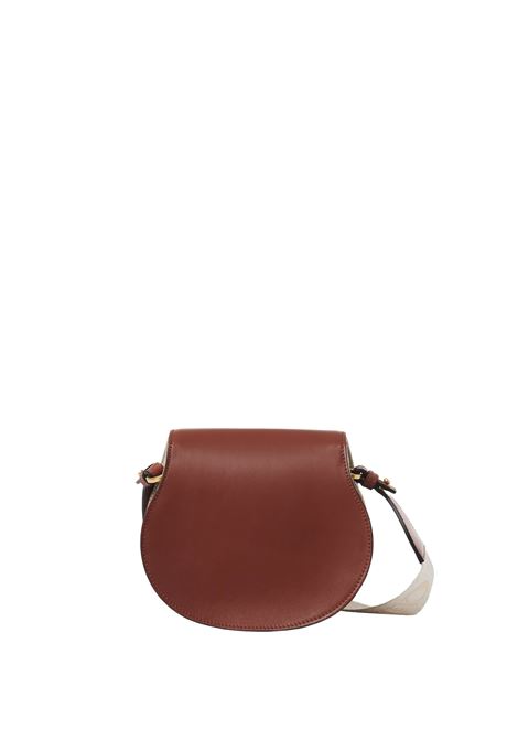 Borsa Saddle Piccola Marcie In Lino e Pelle Marrone CHLOÉ | C24AS680N7727S