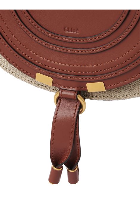 Borsa Saddle Piccola Marcie In Lino e Pelle Marrone CHLOÉ | C24AS680N7727S