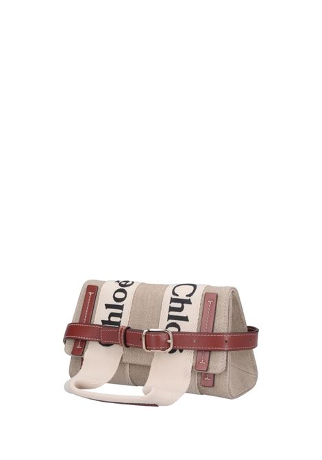 Woody Waist-Bag In White and Brown CHLOÉ | C24AS681L1790U