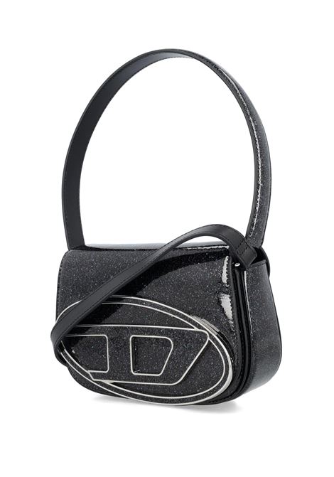 Black Glitter Shiny Leather 1DR Bag DIESEL | X08396-P2766HA321