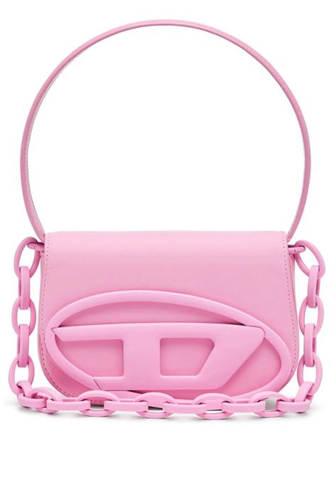 DIESEL Borsa 1DR In Pelle Gommata Opaca Rosa - DIESEL