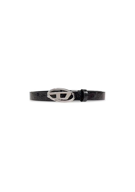 B-1DR 15 Belt in Glossy Black Glitter Leather DIESEL | X09918-P2766HA321