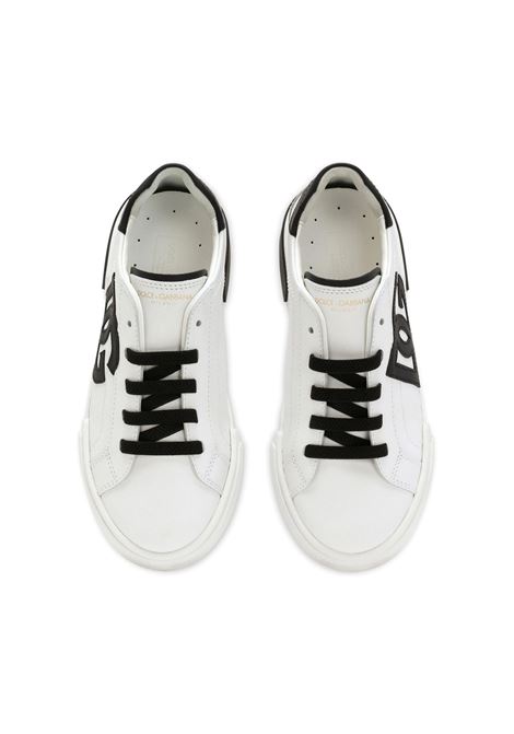 Portofino Vintage Sneakers In White Leather DOLCE & GABBANA KIDS | DA5181-AN57189697