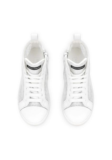 White High Top Sneakers With Logo Motif DOLCE & GABBANA KIDS | DA5253-AU093HWXCJ
