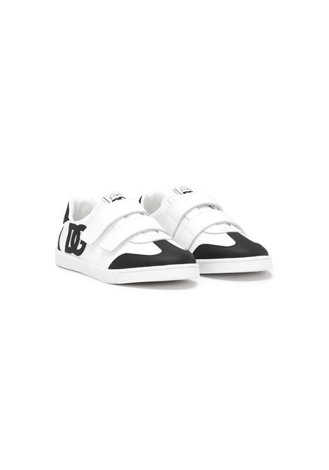 Sneakers Basse DG Original Bianche e Nere Con Logo DG DOLCE & GABBANA KIDS | DA5254-A104889697