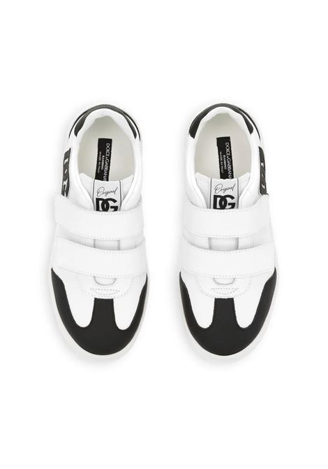 White and Black DG Original Low Sneakers With DG Logo DOLCE & GABBANA KIDS | DA5254-A104889697