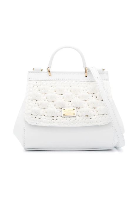 Sicily Bag In White Nappa Leather With Crochet Work DOLCE & GABBANA KIDS | EB0003-AD69380001