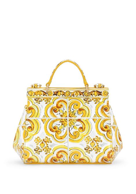 Mini Sicily Bag With Yellow Majolica Print DOLCE & GABBANA KIDS | EB0003-AQ975HG3OB