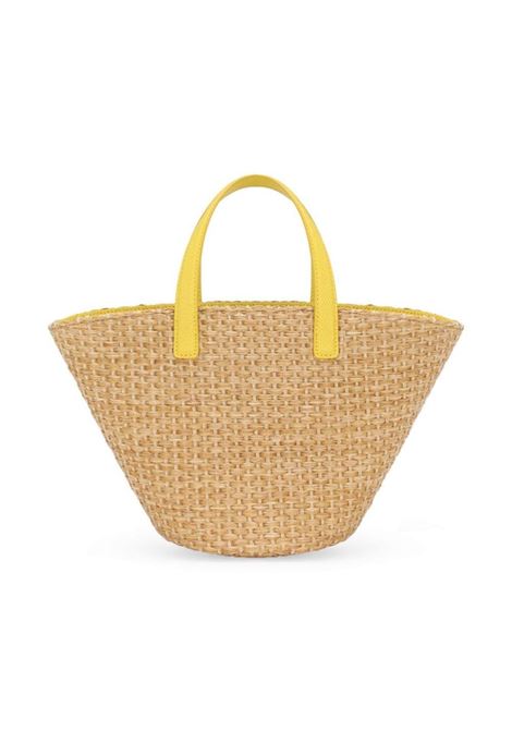 Straw Bag With Yellow DG Logo DOLCE & GABBANA KIDS | EB0249-AB018HG3OB