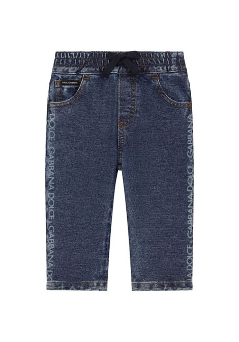 Jeans Blu Con Vita Elasticizzata e Logo laterale DOLCE & GABBANA KIDS | L1JPJQ-LDC78S9000