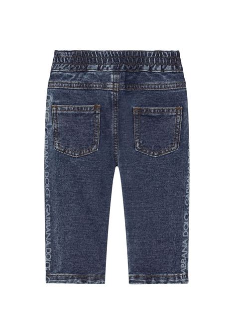 Blue Jeans With Elasticised Waist and Side Logo DOLCE & GABBANA KIDS | L1JPJQ-LDC78S9000