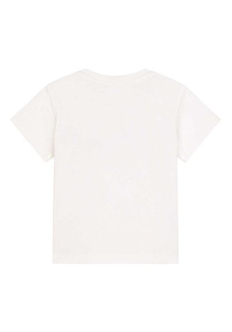 White T-Shirt With Flocked Print DOLCE & GABBANA KIDS | L1JTEY-G7N4NW0111