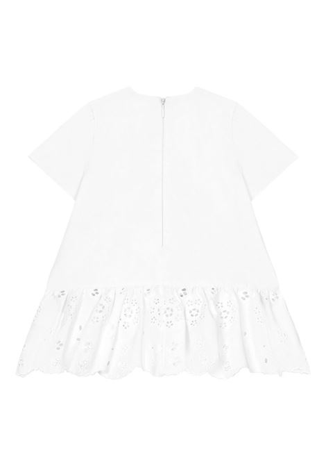White Dress With DG Logo In Sangallo Lace DOLCE & GABBANA KIDS | L23DY3-G7NXWW0800