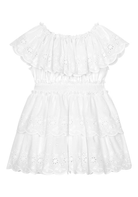 White Sangallo Lace Dress With Ruffles DOLCE & GABBANA KIDS | L53DZ0-G7NYWW0800