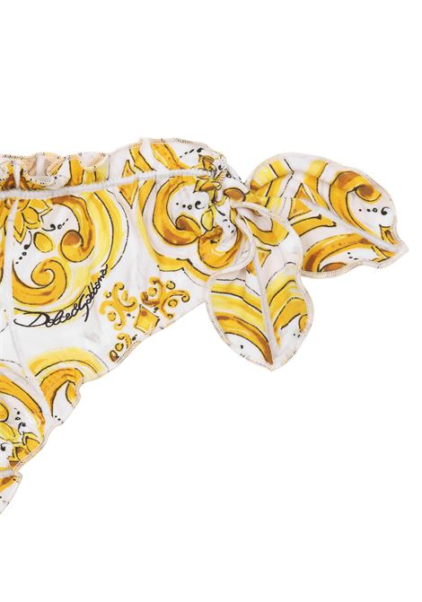 Bikini With Yellow Maiolica Print DOLCE & GABBANA KIDS | L5J852-0N00XH03TN