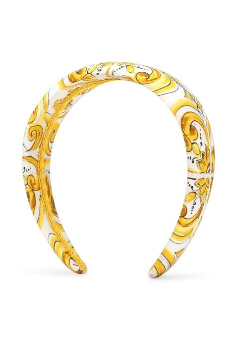 Headband With Yellow Majolica Print DOLCE & GABBANA KIDS | LB3L54-HI1T5H23TN