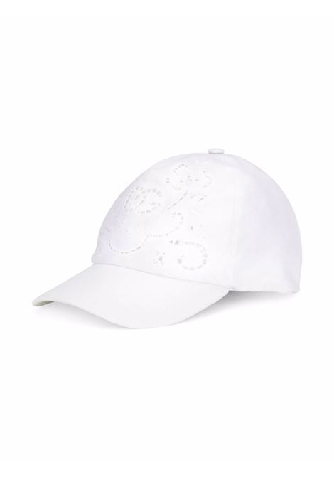 White Baseball Hat With Cutwork Embroidery DOLCE & GABBANA KIDS | LB5H12-G7B7AW0800