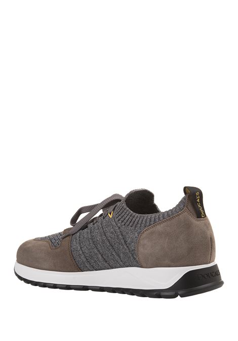 Grey and Brown Leather and Fabric Sneakers DOUCALS | DU3221SYDNPX656NM39