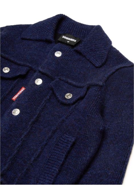 Indigo Denim Effect Knitted Jacket DSQUARED2 KIDS | DQ2454-D0AB1DQ851