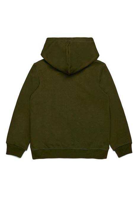 Felpa Con Cappuccio Verde Militare Con Stampa D2 DSQUARED2 KIDS | DQ2465-D0094DQ558