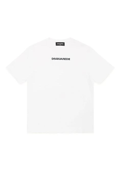 White T-Shirt With Black Logo DSQUARED2 KIDS | DQ2478-D004GDQ100