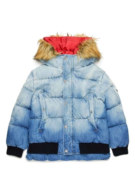 Giubbotto In Denim Blu Sfumato Con Logo DSQUARED2 KIDS | DQ2587-D0AB4DQ01