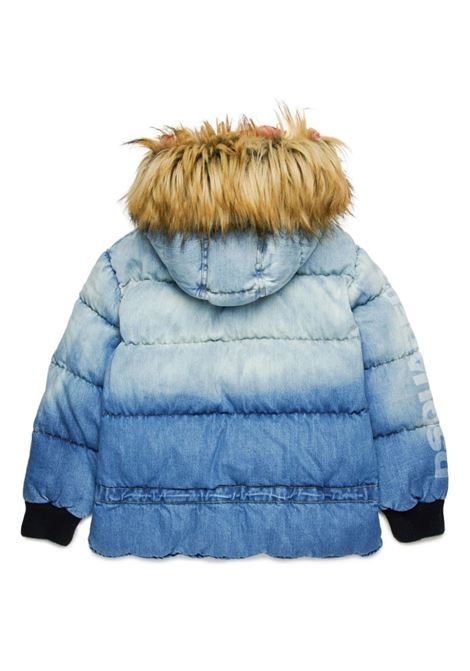 Shaded Blue Denim Puffer Jacket With Logo DSQUARED2 KIDS | DQ2587-D0AB4DQ01